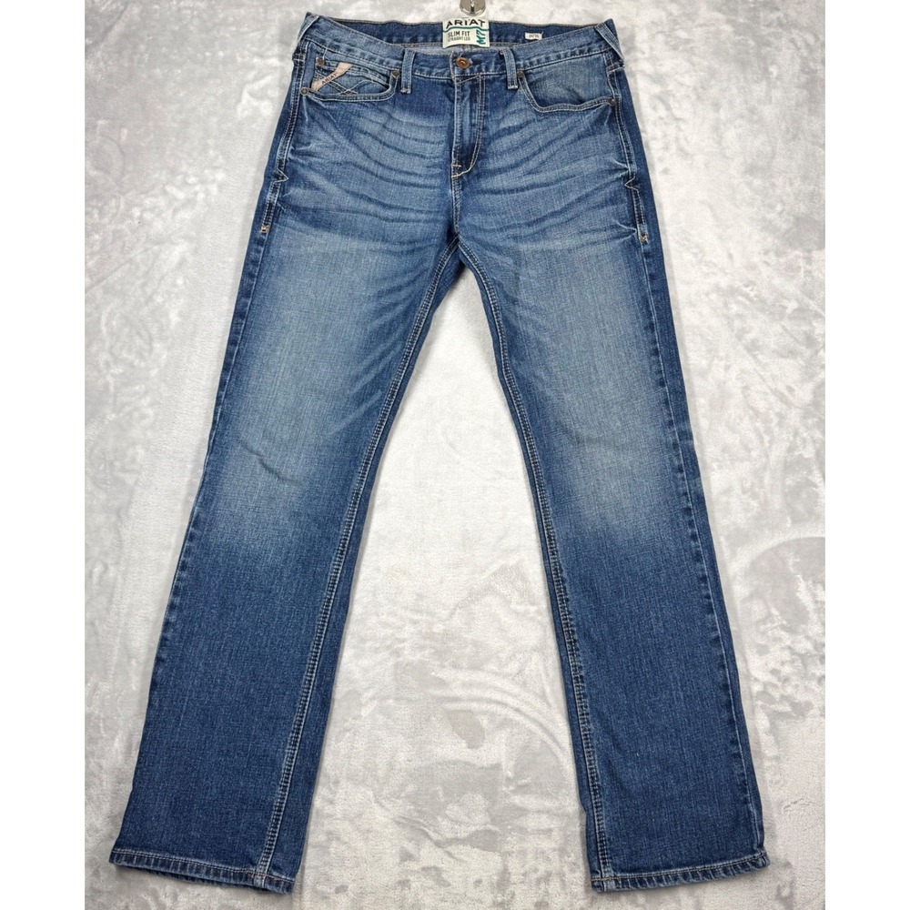 ARIAT M7 Slim Fit Straight Leg Jeans Mens 34x34 Summit Nassau Stretch Fade